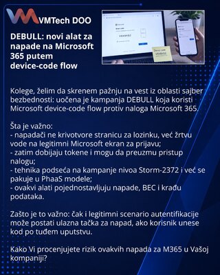 DEBULL: novi alat za napade na Microsoft 365 putem device-code flow