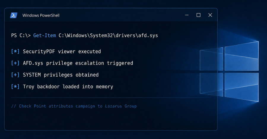 Lazarus получила права SYSTEM в Windows через уязвимость нулевого дня