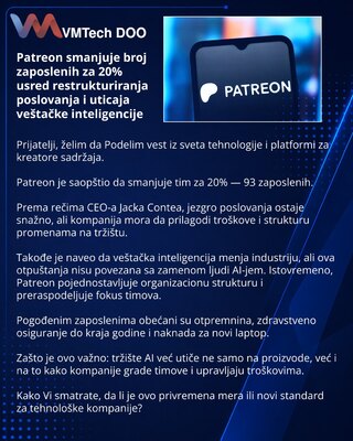 Patreon сокращает штат на 20% на фоне перестройки бизнеса и влияния ИИ
