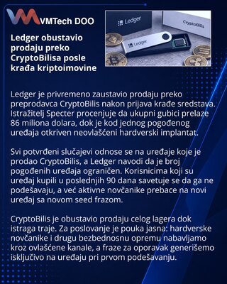 Ledger istražuje modifikovane novčanike prodate preko CryptoBilisa
