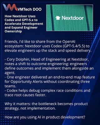 Kako Nextdoor koristi Codex i GPT‑5.x da ubrza razvoj i poveća odgovornost inženjera