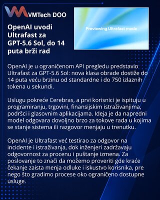 OpenAI testira Ultrafast režim za GPT-5.6 Sol u API-ju