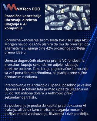 Семейные офисы переходят к прямым инвестициям в ИИ-компании
