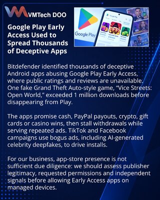 Bitdefender: Early Access Google Play используют для обманных Android-приложений