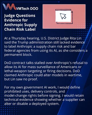 Federal Judge Weighs Permanent Block on Anthropic Ban