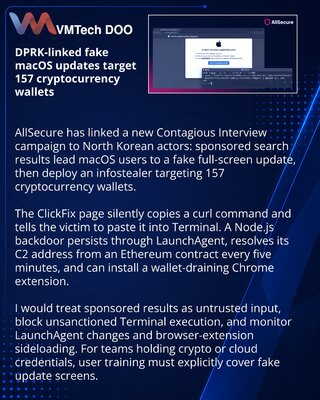 Fake macOS updates spread DPRK-linked wallet stealer through sponsored search