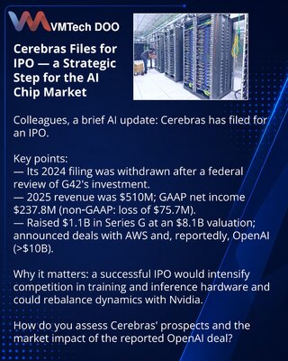 Cerebras Files for IPO — a Strategic Step for the AI Chip Market