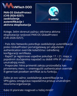 PAN-OS GlobalProtect (CVE-2026-0257): zaobilaženje autentifikacije i aktivna eksploatacija