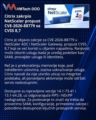 Citrix zakrpio aktivno iskorišćavan NetScaler propust u SAML okruženjima