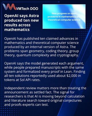 OpenAI predstavlja deset istraživačkih rezultata modela Astra