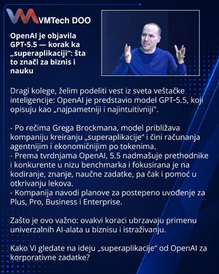 OpenAI je objavila GPT‑5.5 — korak ka „superaplikaciji“: šta to znači za biznis i nauku