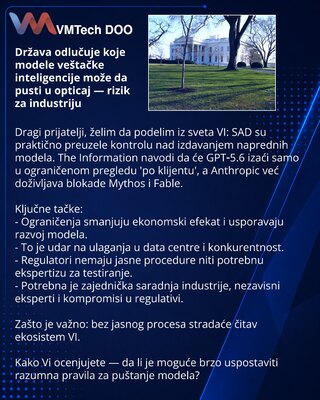 Država odlučuje koje modele veštačke inteligencije može da pusti u opticaj — rizik za industriju