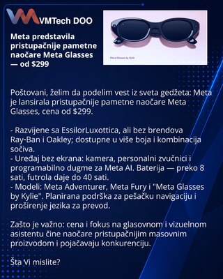 Meta представила более доступные умные очки Meta Glasses — от $299