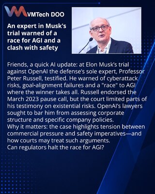 Ekspert na suđenju protiv OpenAI upozorio na pretnju trke za AGI i sukob sa bezbednošću