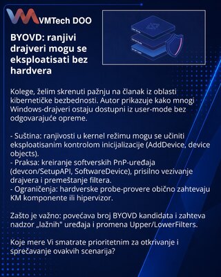 BYOVD: ranjivi drajveri mogu se eksploatisati bez hardvera