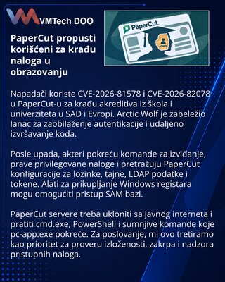 PaperCut propusti ugrožavaju naloge škola i univerziteta