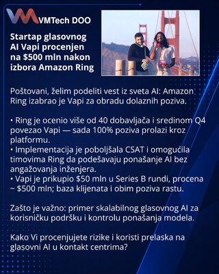Стартап голосового ИИ Vapi оценён в $500 млн после выбора Amazon Ring