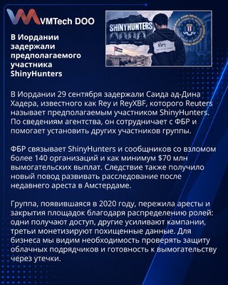В Иордании задержали предполагаемого участника ShinyHunters Rey