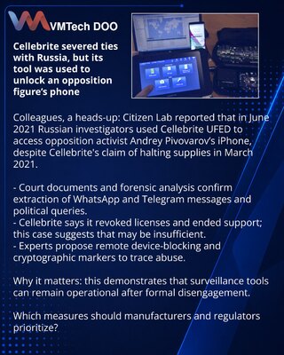 Cellebrite objavila prekid saradnje sa Rusijom — njihov alat iskorišćen za probijanje telefona opozicionara