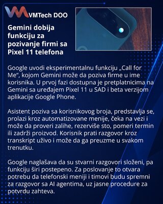 Google testira Gemini pozive firmama u ime korisnika