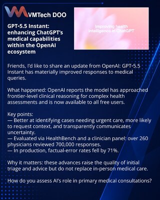 GPT‑5.5 Instant: enhancing ChatGPT’s medical capabilities within the OpenAI ecosystem