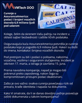 Утечка в AssuranceAmerica: данные и номера водительских прав 6,9 млн человек под ударом