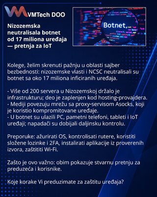 Netherlands dismantle 17M-device botnet — IoT at risk