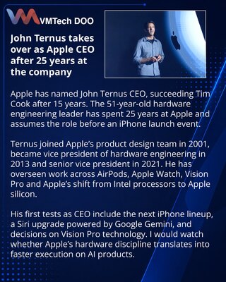 Džon Ternus preuzima Apple: put od hardvera do pozicije CEO-a
