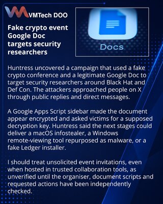Fake Crypto Conference Lure Used Against Security Researchers