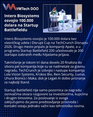 Intero Biosystems wins TechCrunch Disrupt 2026 Startup Battlefield