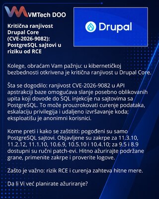 Критическая уязвимость Drupal Core (CVE-2026-9082): PostgreSQL‑сайты под угрозой RCE