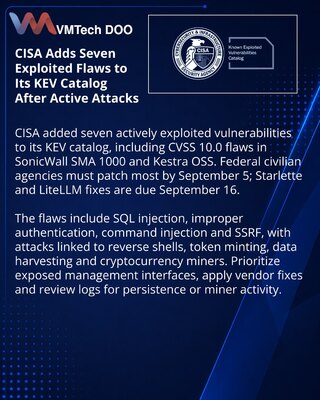 CISA Lists Seven Actively Exploited Flaws, Including AI Infrastructure Bugs