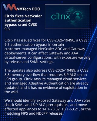 Citrix patches critical NetScaler Gateway authentication bypass