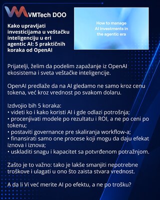 Kako upravljati investicijama u veštačku inteligenciju u eri agentic AI: 5 praktičnih koraka od OpenAI