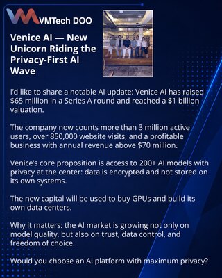 Venice AI — novi jednorog na talasu privacy-first veštačke inteligencije