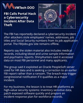 FBI Declares Cybersecurity Incident Over Stolen Employee Data