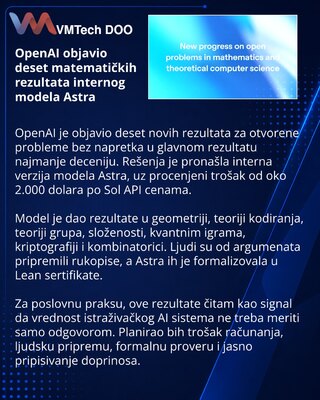 OpenAI predstavlja deset istraživačkih rezultata modela Astra