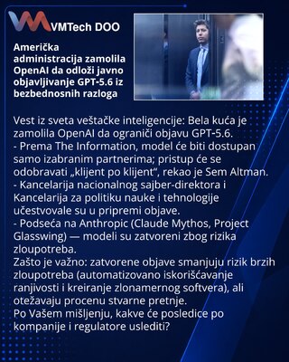 Администрация США попросила OpenAI отложить публичный релиз GPT‑5.6 из соображений безопасности