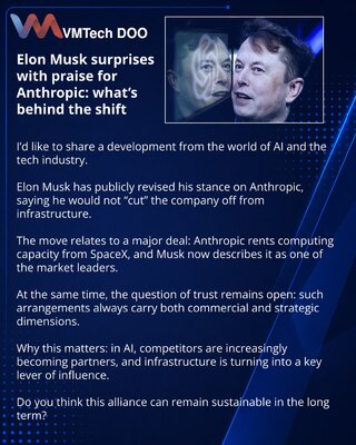 Elon Musk neočekivano pohvalio je Anthropic: šta stoji iza ovog zaokreta