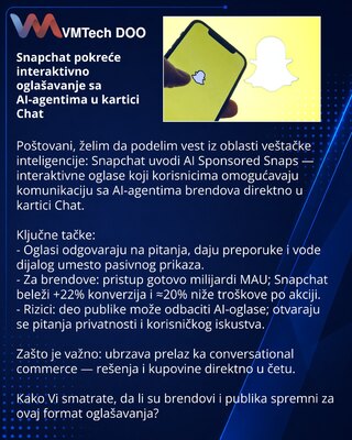 Snapchat запускает интерактивную рекламу с ИИ‑агентами в чате