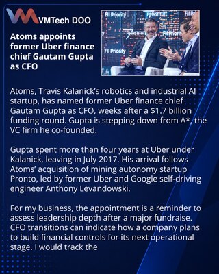 Atoms names former Uber finance chief Gautam Gupta as CFO
