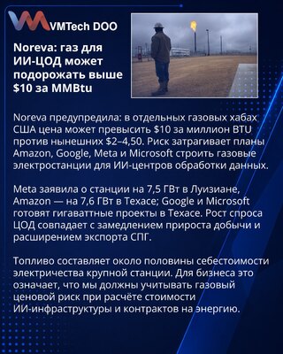 Rast cena gasa mogao bi da poremeti planove za AI data centre