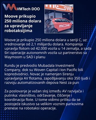 Moove secures $250 million to scale robotaxi fleet operations