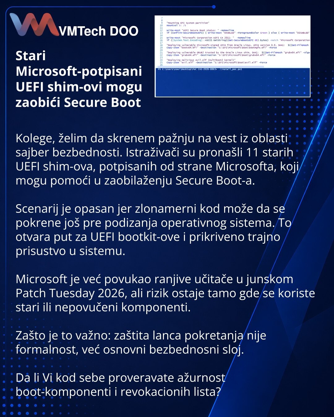 Stari Microsoft-potpisani UEFI shim-ovi mogu zaobići Secure Boot