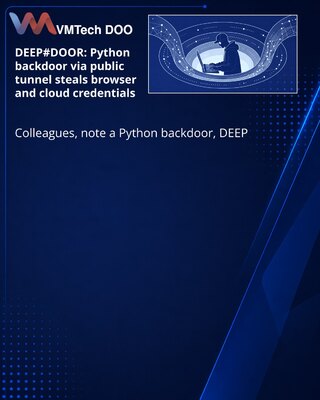 DEEP#DOOR: Python‑bekdor putem javnog tunela krade pregledačke i oblačne naloge