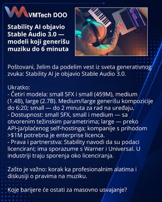 Stability AI выпустила Stable Audio 3.0 — модели, генерирующие музыку до 6 минут