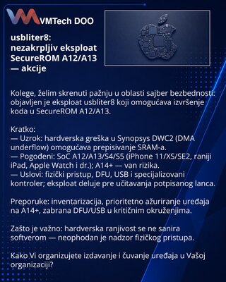 usbliter8: непропатчиваемый эксплойт SecureROM A12/A13 — действия