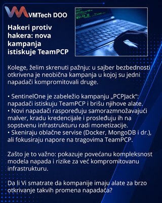 Hakeri protiv hakera: nova kampanja istiskuje TeamPCP
