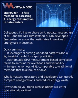 EnergAIzer — brz metod procene potrošnje energije AI za data-centre