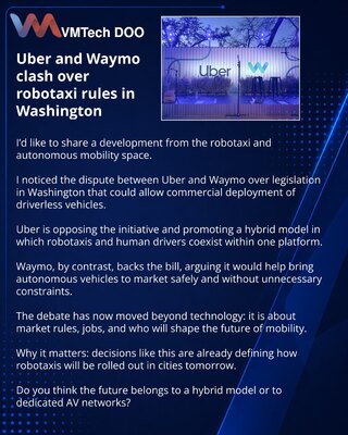 Uber i Waymo se spore oko pravila za robotaksi u Vašingtonu